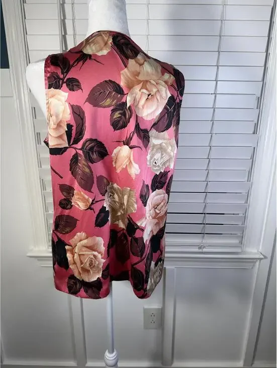 Talbots Floral Sleeveless Cowl Neck Top Size 10 - Picture 2 of 4